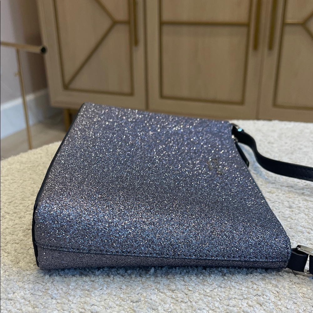New Kate Spade Glitter Dusk Navy Sparkle Crossbody Bag - Silver - Picture 4 of 6